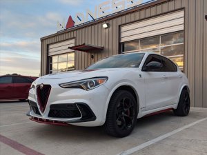 Alfa Romeo Stelvio Quadrifoglio Side Skirt Trim Kit - Carbon Fiber - Red Candy